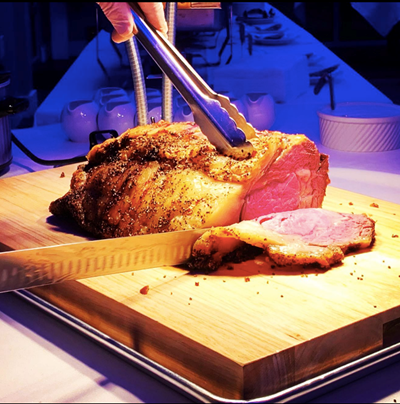The Room Banquet Private Dining JohnnyLukes Event Space Bar Prime Rib Carving Station
