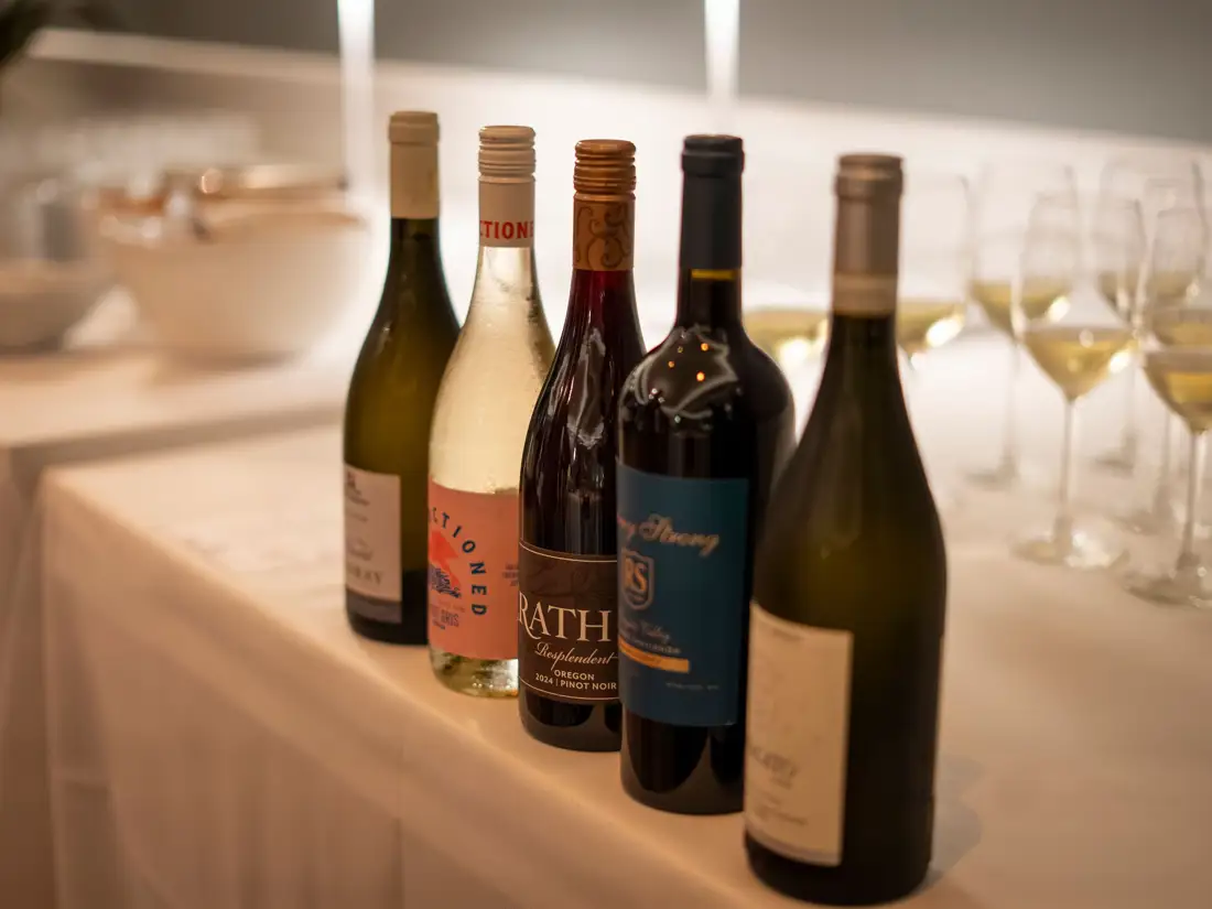 Assorted wines bottles ready for a private function at JohnnyLukes.